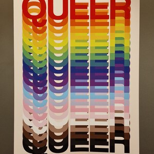 Queer Rainbow Poster LGBTQIA Art print for wall decoration. image 7