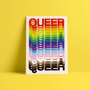 Queer Rainbow Poster LGBTQIA Art print for wall decoration. image 4