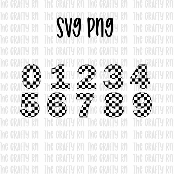 Checkered numbers SVG, checkered png, cricut cut files