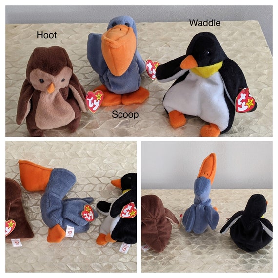 Ty Original Beanie Babies - Vintage Rare Birds - Pinky