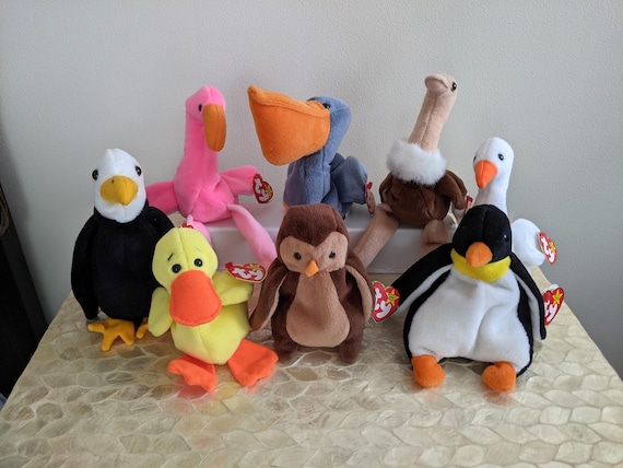 Ty Original Beanie Babies - Vintage Rare Birds - Pinky Ty Original Beanie Babies - Vintage Rare Birds - Pinky