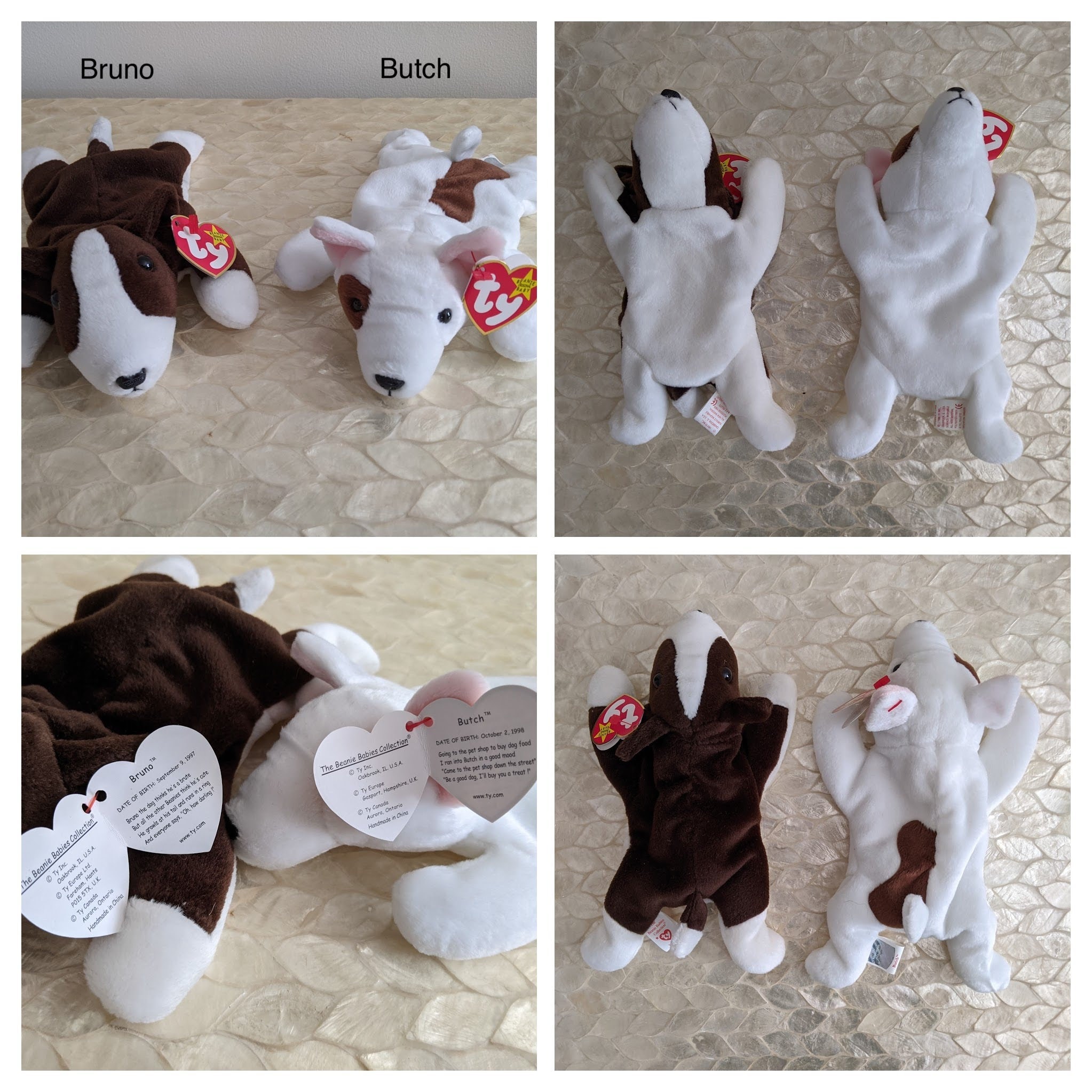 Ty Original Beanie Babies - Terrier Dogs - Darling, Kirby, Tuffy