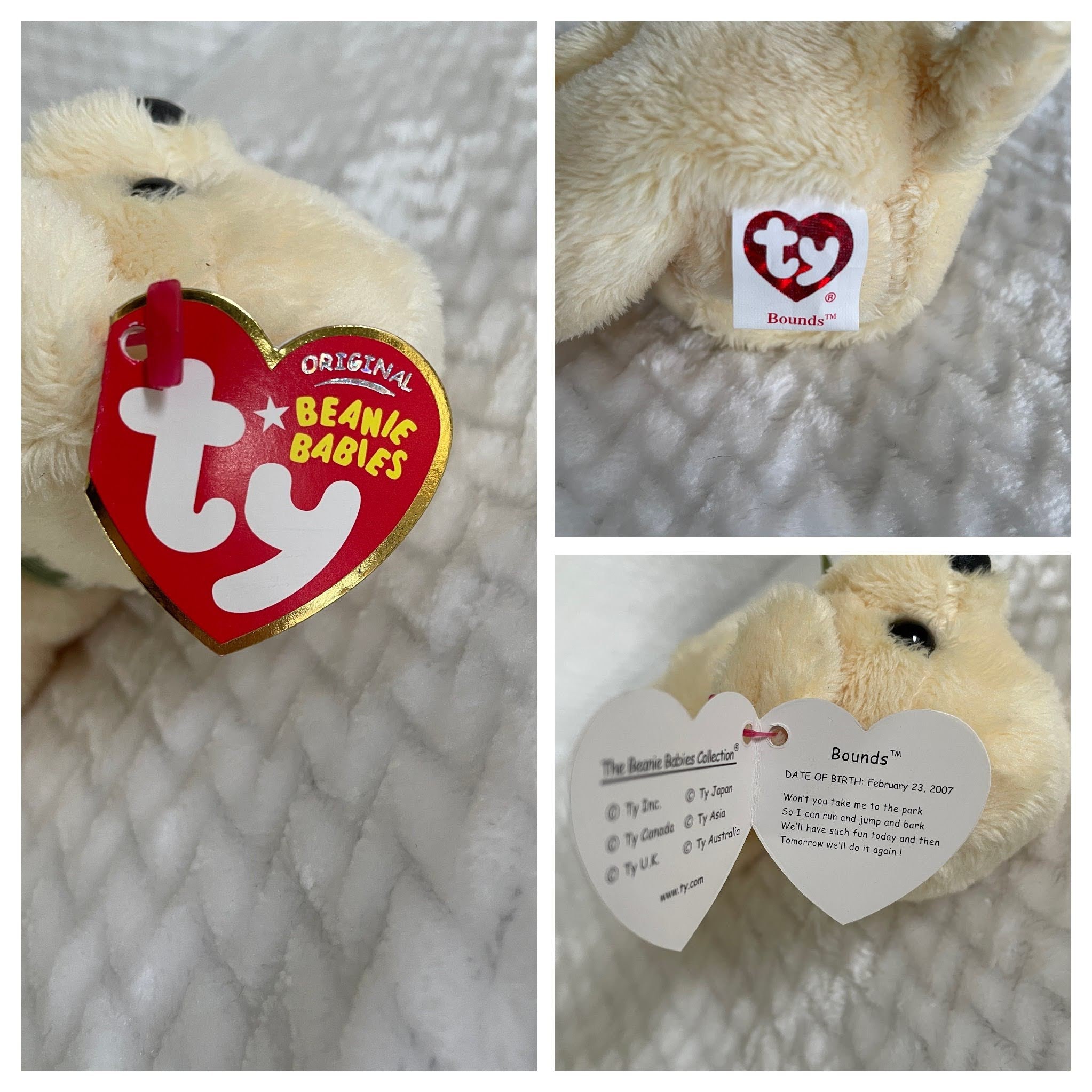 Ty Original Beanie Babies - Dogs - Kookie, Bounds, Muddy, Diddley