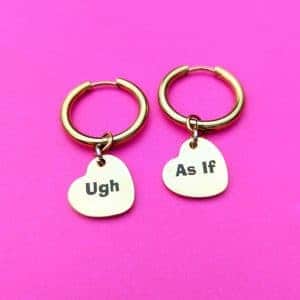 Ugh As If clueless stainless steel charm mix and match hoop earrings 90's Y2K Cher Horowitz, Plaid, 90s Movies, Teen Movie,