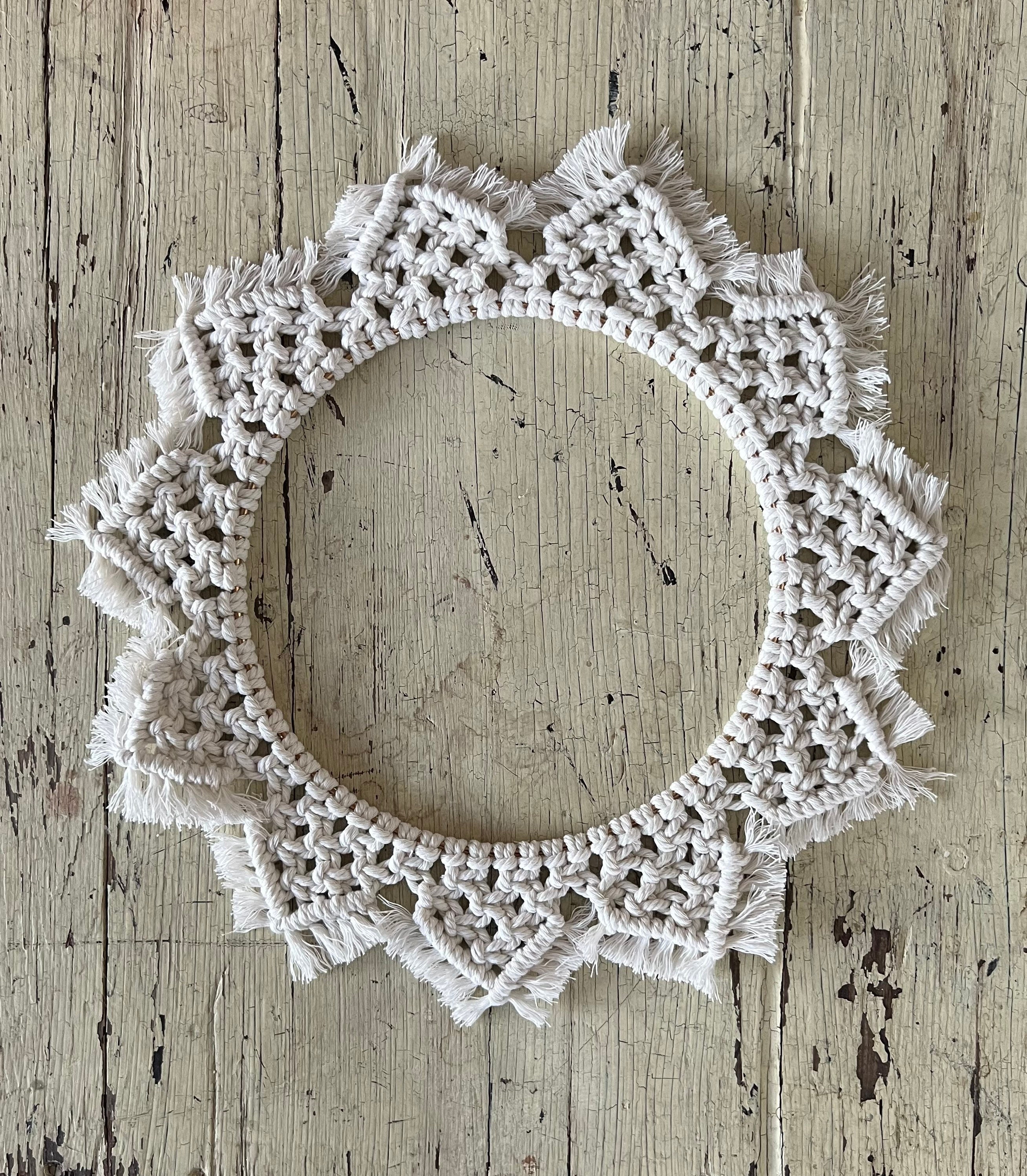 Handmade Macrame Mandala Wreath, Boho Farmhouse Decor - Etsy