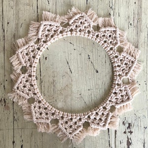 Macrame Wreath, Boho Home Decor, Handmade, Farmhouse Wreath Decor, Macrame Mandala, Wall Hanging, Plain Wreath