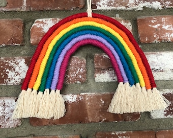 Custom Macrame Rainbow Wall Hanging, Nursery Decor, Baby Shower Gift