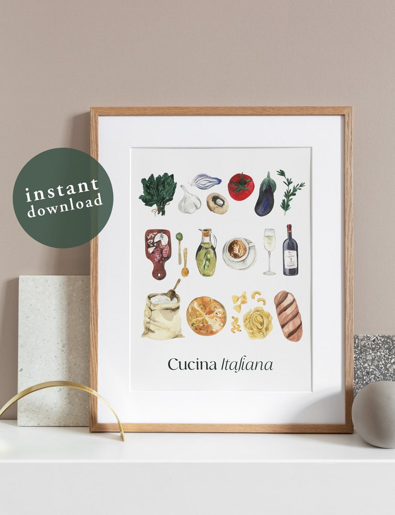 italian kitchen wall decor | kitchen wall art set of... Italian Kitchen Art Printable, Kitchen Decor, Wall Art, Digital Print ...