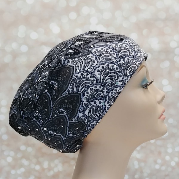 Soft scrub cap for woman, Surgical cap women, Stretchy scrub cap, Jersey knit surgical cap