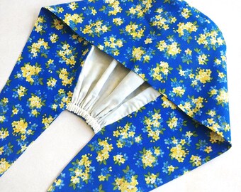 Floral Scrub Cap: Cotton Lined Surgical Hat for Women