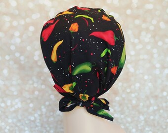 Women scrub caps with buttons, Doctors, Nurses, Vets, Dentist, Peppers