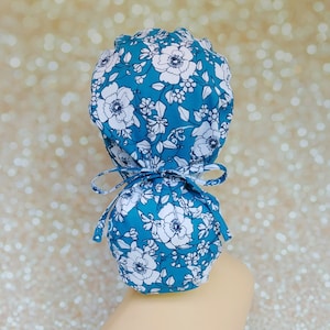 Floral Ponytail Scrub Cap: Cotton Surgical Cap with Satin Lining