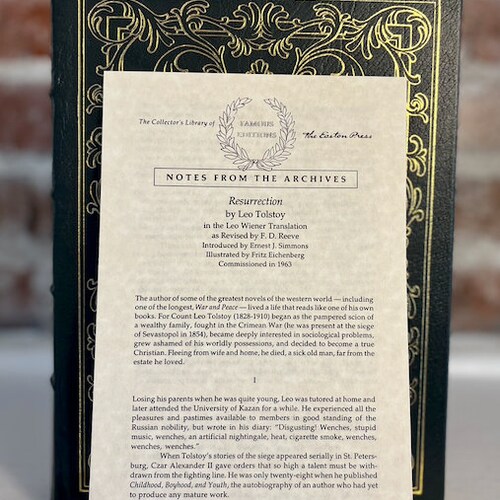 Resurrection, Leo Tolstoy - Easton Press Famous shops Edition