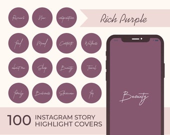 100 Rich Purple Instagram Highlight Covers - Purple Highlight Covers - Instagram Story Highlight Covers - Aesthetic Instagram Highlights