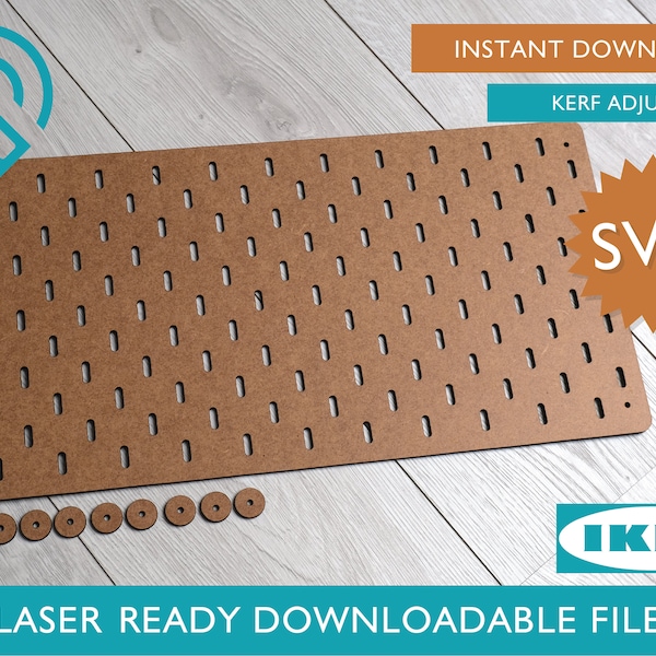 Pegboard SVG Laser Ready File - Glowforge Compatible - IKEA Skadis