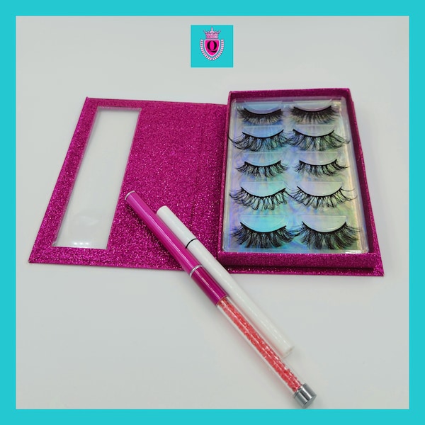 REGAL RHAPSODY | 5 pairs of eyelashes_ Eyelash Book _ cruelty free fluffy lash _ Lash holder + Glue + Crystal Wand