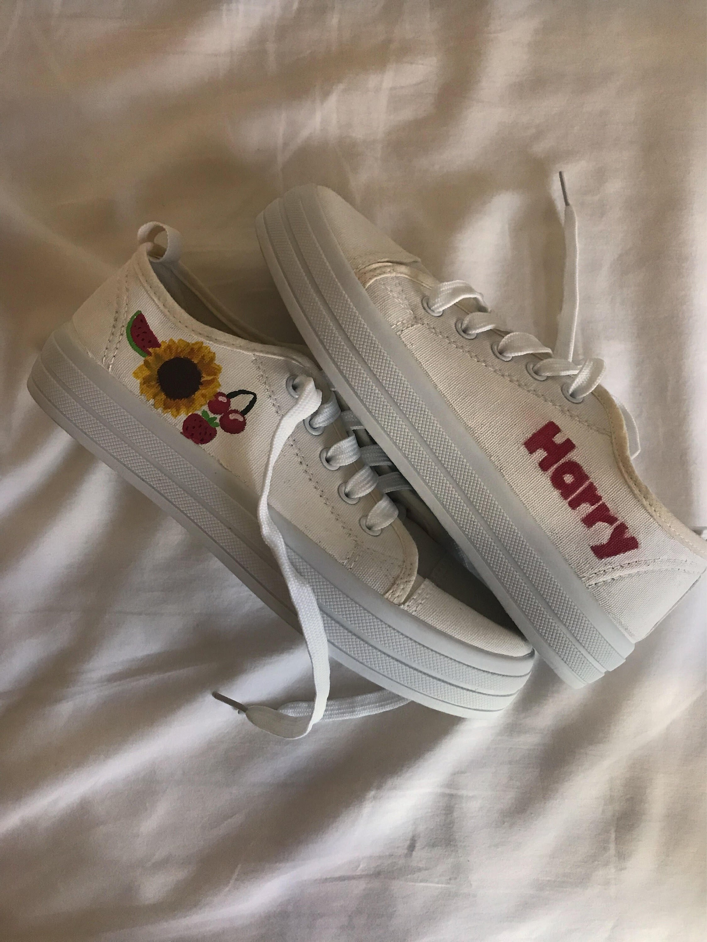 Custom Harry Styles Hand-painted Sneakers Shoes - Etsy