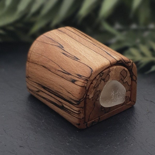 Fairy trinket box made from spalted beech, tooth fairy box, keep sake box, treasure box, secret box, wonderland box, magical box, solid wood