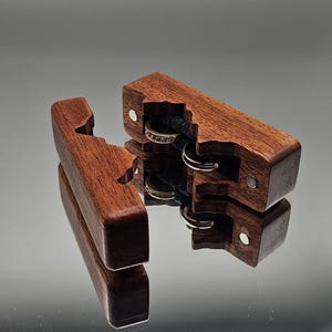 Red wood mountain silhouette ring box, engagement ring box, unique ring box, handmade ring box, single ring box, proposal ring box.