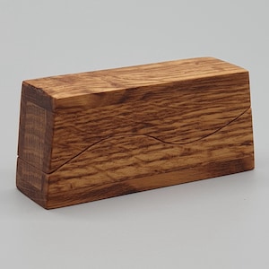 Tiger oak wave design ring box, proposal ring box, engagement ring box, secret ring box, single ring box, unique ring box.