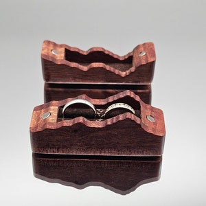 Red wood mountain silhouette ring box, engagement ring box, unique ring box, handmade ring box, single ring box, proposal ring box.