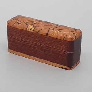 Boîte à double bagues, boîte à alliances, boîte à bagues de mariage, boîte à bagues de fiançailles, cadeau Saint-Valentin, cadeau pour elle, cadeau de Noël, boîte artisanale.