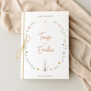 Church booklet template baptism "ornamental wreath" | DIY baptism booklet PDF for download | A5 church booklet for self-design