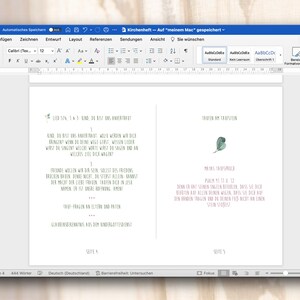 Church booklet baptism, 8 pages, digital Microsoft Word template, Noah's Ark image 5