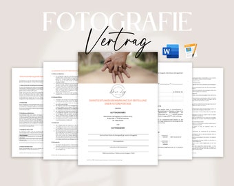 Vertragsvorlage Hochzeitsfotografie inkl. AGB & DSGVO | MS Word + Apple Pages | individuell anpassbar