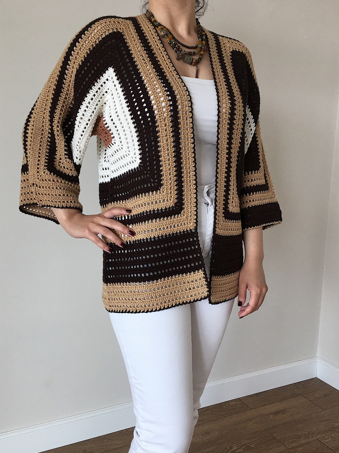 Women Crochet Cardigan Hand Knitted Cardigan Handmade Etsy
