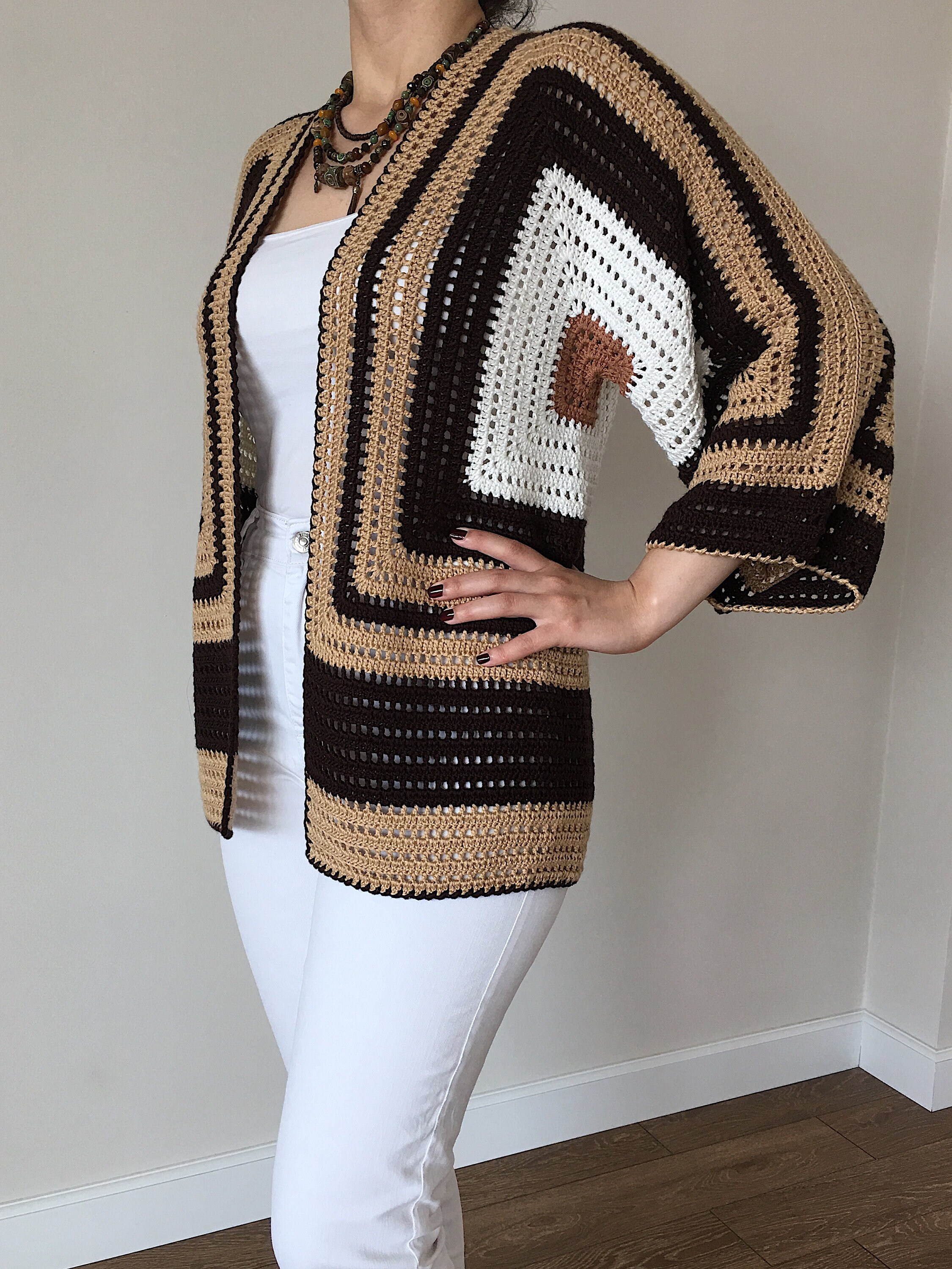 Women Crochet Cardigan Hand Knitted Cardigan Handmade Etsy