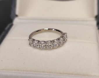 Natural Diamond Wedding Ring 2-carat ring. Uniquely designed with 8 oval-shape stones sitting on a 14K/18K gold band.