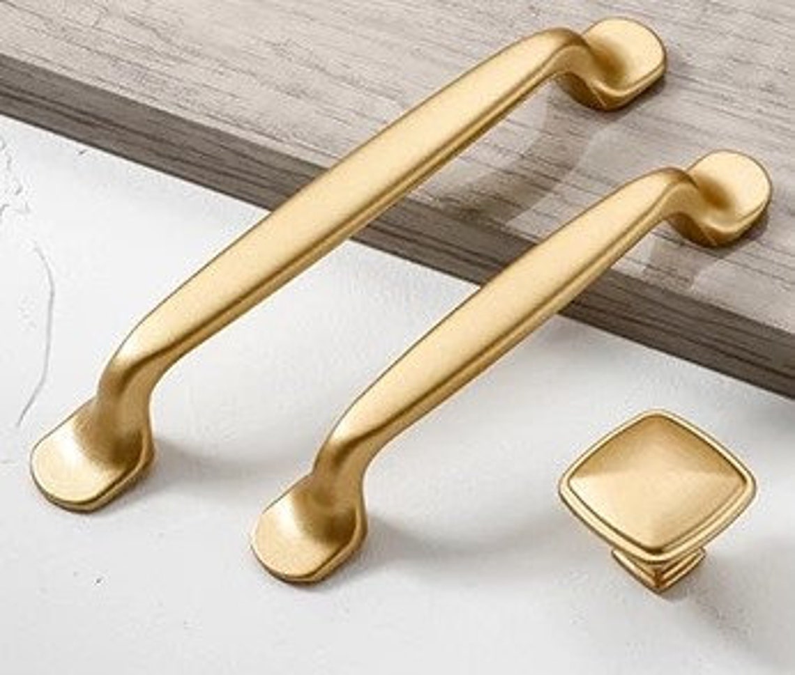 Simple Style Matte Gold Handles Solid Aluminum Alloy Etsy