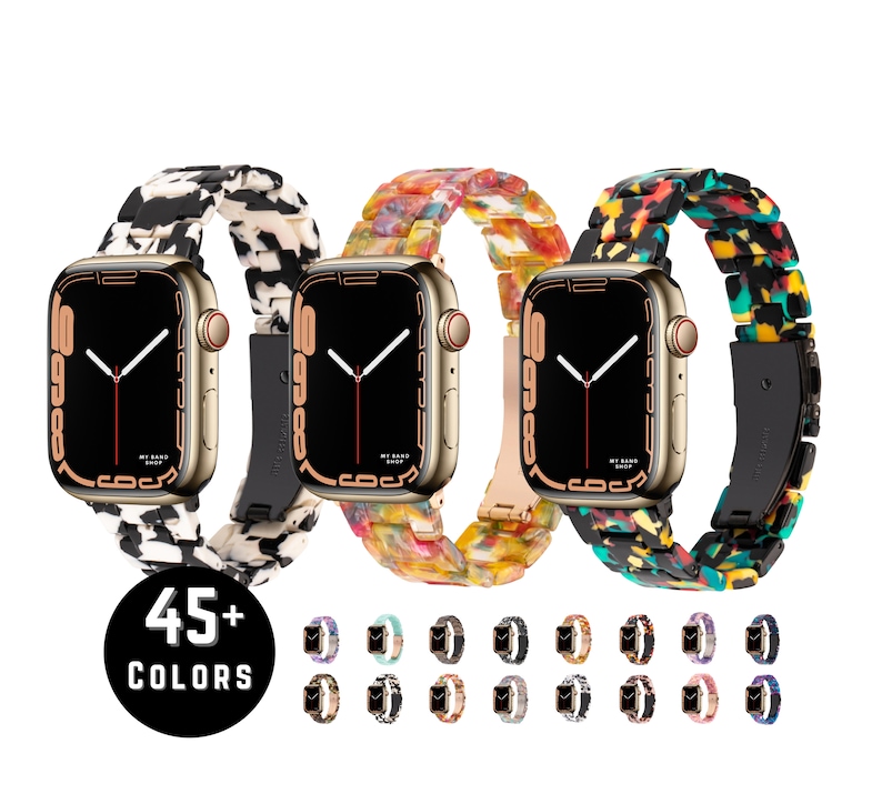 Resin Strap for Apple Watch - (38mm 40mm 41mm 42mm 44mm 45mm 49mm) - (Series 8 7 6 SE 1 2 3 4 5) 