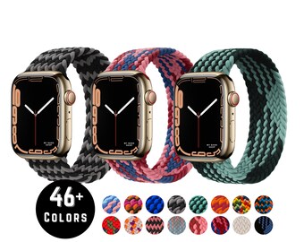 Braided Solo Loop for Apple Watch Band - (38mm 40mm 41mm 42mm 44mm 45mm) - (Series 7 6 SE 1 2 3 4 5) - (Medley Editions)