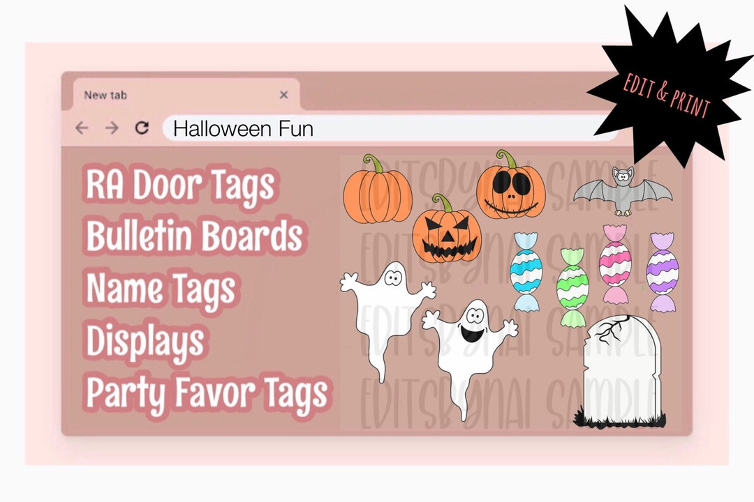 Halloween Door Decorations | Edit | Print | Treat | Summer | RA ...
