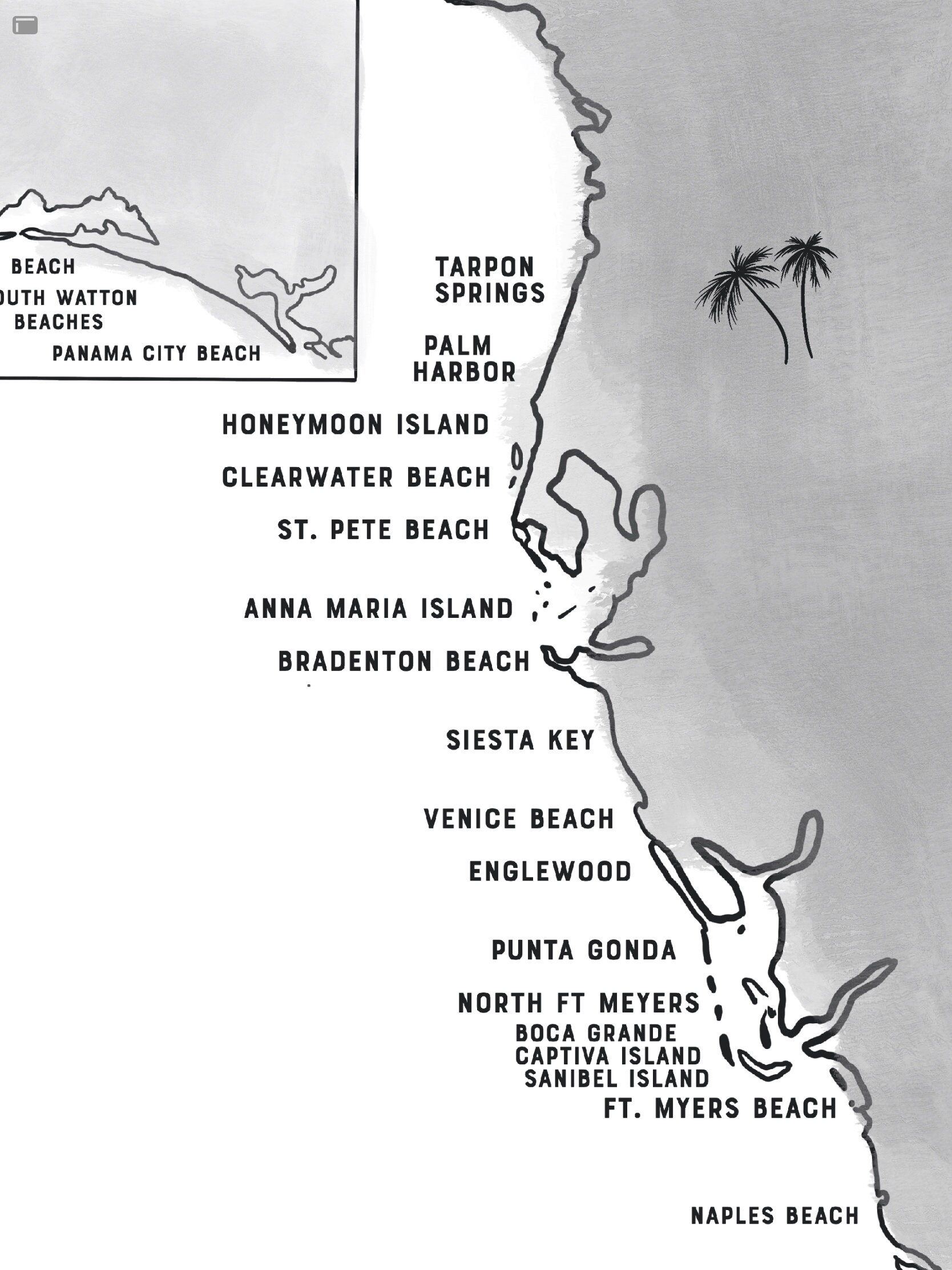 Florida Beaches Map Print Coastal - Il Fullxfull.5218255230 Fh2j 