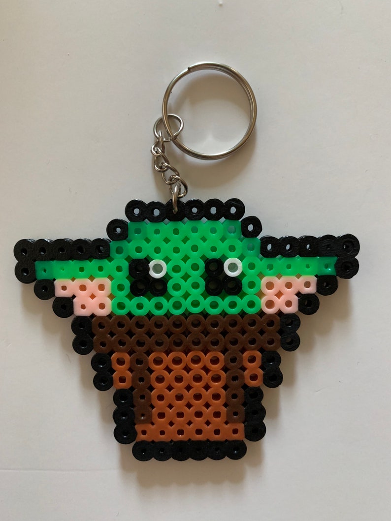 Baby Yoda Perler Bead Keychain Etsy