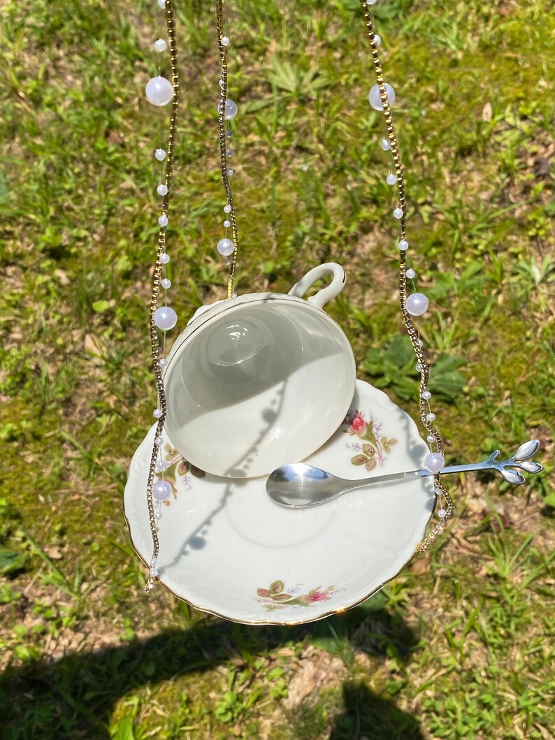 Vintage Teacup Bird Feeder Etsy