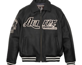 Black Aces A2 Jacket, Leather Jacket, 100% Original Leather Jacket, Black Leather Jacket, Jacket, Gift For Him