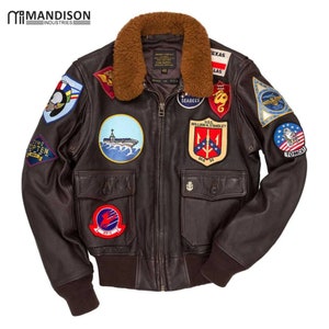  Top Gun® Chaqueta bomber de nailon MA-1 con parches, Negro - :  Ropa, Zapatos y Joyería