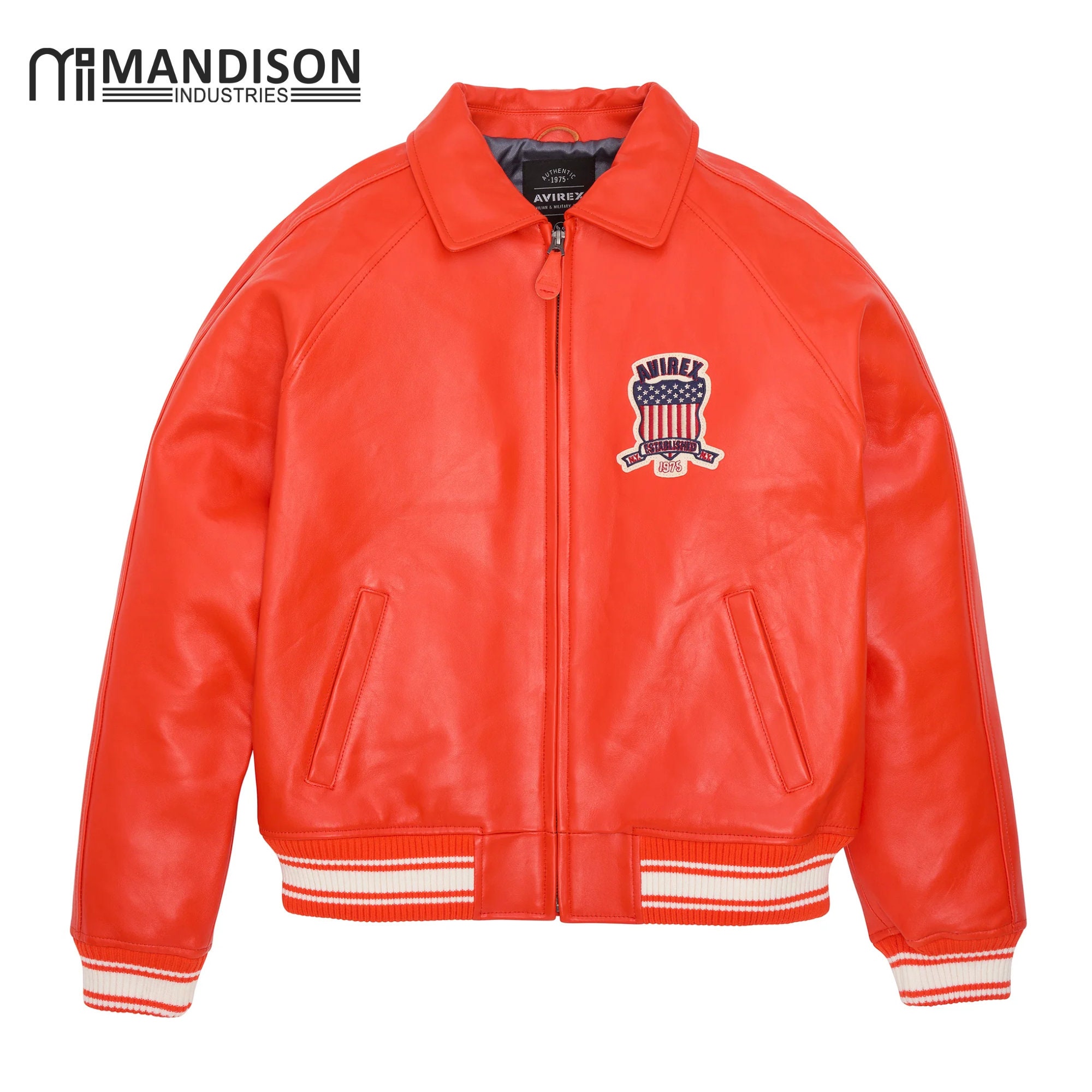 Icon Jacket in Orange Color, Iconic Military Bomber Jacket, Men's