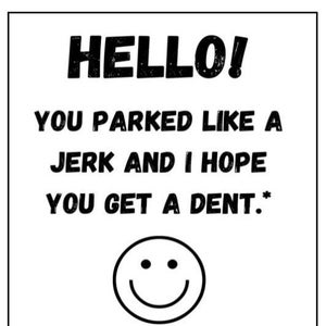 Slechte parkeerkaarten | Digitale download, 3 pagina's (27 kaarten)} Grappige parkeerbeledigingskaarten
