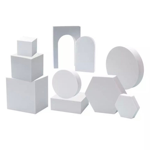 10pcs Content Creator Props, Geometric Photography Foam Blocks for Product Display, Lightweight And Clean, Bright Photo Staging, Still Life