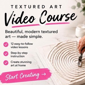 Textured Art Course for Beginners, DIY Texture Painting Tutorial, Textured Canvas Art Class