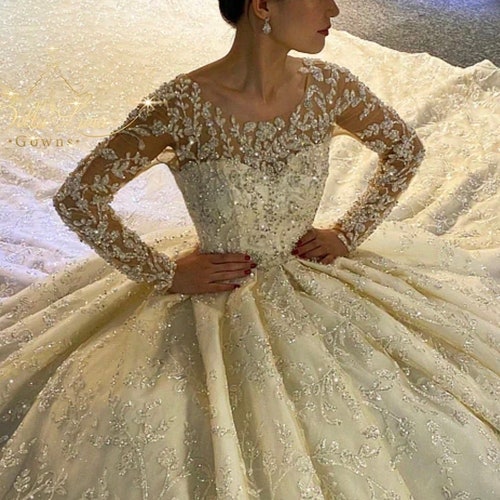 Beaded Wedding Dress Ball Gown Wedding Dress Custom Couture - Etsy