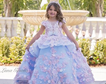 Luxury Ball Gown | Beautiful Gowns | Princess Birthday Dress | Formal Girls Dress | Pageant Dress for Girls/Teen | Flower Girl Dress Toddler