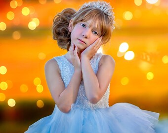 Snow Queen Ball Gown Dress | Blue Fairytale Dress | Princess Costume | Prom Dress Ball Gown | Elegant Dress | Girls Birthday Dress