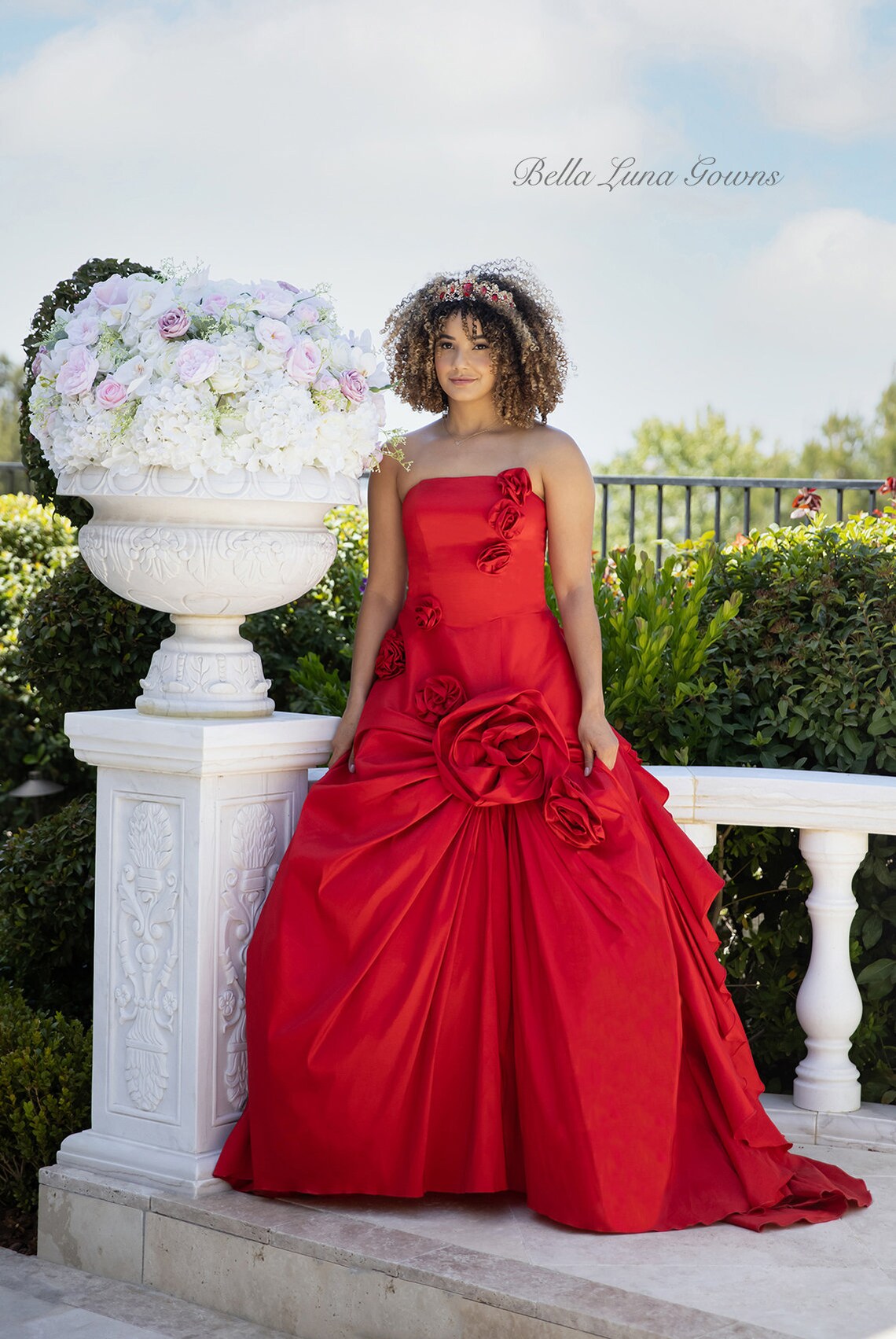 HAUTE COUTURE In Stock Red Ball Gown Luxury Red evening Etsy