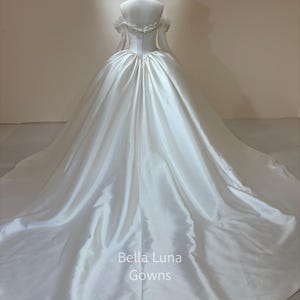 Square Neckline Corset Bodice Satin Gown with Train Royal Blue